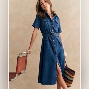 Sezane Raquel Dress Baby Blue - Size 4